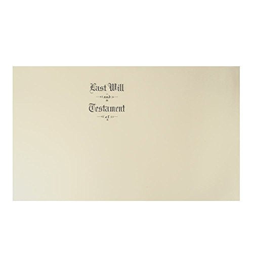 Blumberg Legal Size, Testament Ledger, Off-White, Engraved, Last Will and Testament Covers, 100 per Box