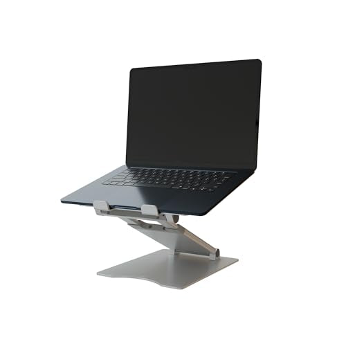 Vari VariDesk Laptop Stand – Ergonomic Height Adjustable Aluminum Computer Riser with Anti Slip Pads, Fits 10"-17" Laptops, Supports up to 9.25 lb – Silver (Fully Assembled)