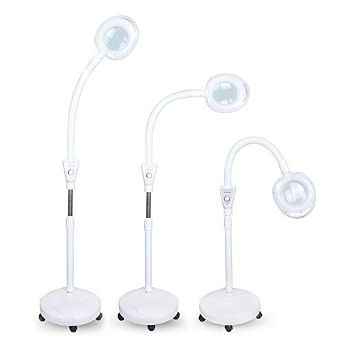 Magnifying Floor Lamp 16X Magnifier with Bright Light,Magnifying Glass for Reading,Beauty,Nail Art,Tattoo,Salon,Craft - Height Adjustable