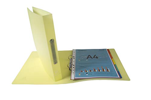 Exacompta Ref - 54970E Chromaline Pastel PP Ring Binders, 320x268mm, Suitable for A4+, 2 Ring 40mm Spine, Pack of 5 Assorted Colours, Coral, Mauve, Blue, Green & Yellow