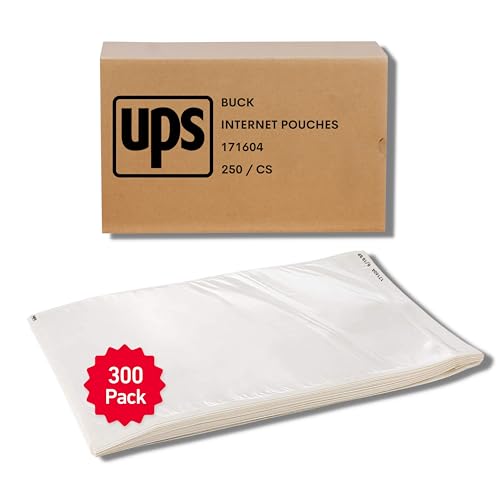 300 Pack 6.5"x10" UPS Shipping Label Sleeves – Clear Self-Adhesive Packing Slip Pouches, Waterproof Packing List Envelopes – Ideal for Shipping Documents, Mailing Labels, Invoices & Packing Slips