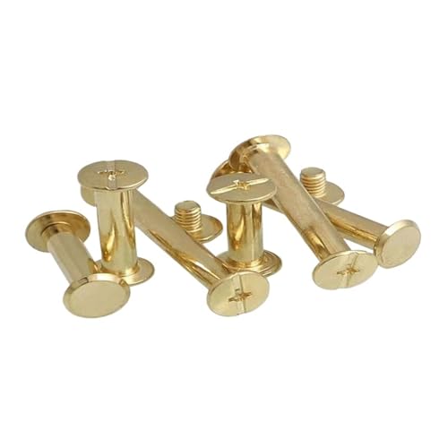 CHATROOM 10/20 Pcs M5X(5-50) MM Leather Bag Belt Photo Scrapbook Album Book Post Binding Screw Screw Nail Rivet Bolt (Color : Copper Plating, Size : 50MM 10PCS_M5)