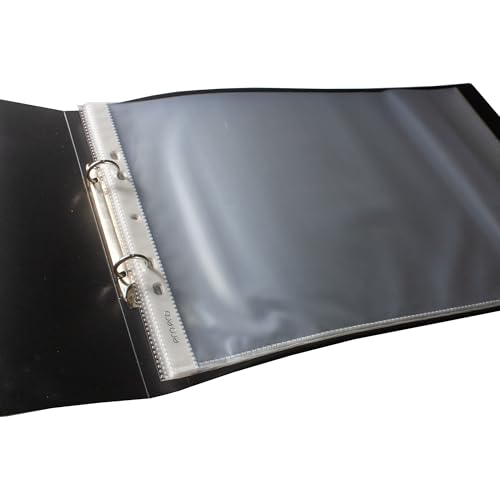 eco-eco A4 95% Recycled Presentation 22mm Spine 2 Ring Landscape Binder Black, Pack of 6, ec0146x6