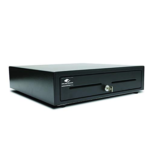 APG Standard- Duty 16” Electronic Point of Sale Cash Drawer | Vasario Series VB320-1-BL1616-B10 | with CD-101A Cable | Printer Compatible | Plastic Till with 5 Bill/ 8 Coin Compartments | Black