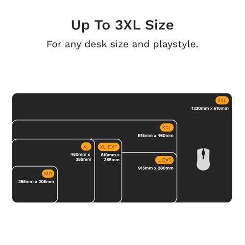 Glorious Gaming Mouse Pad GMP 2-3XL - Spill-Proof Mouse Pad, Optimised for Gaming Sensors, Balanced Surface for Speed & Control, Anti-fray Edges - 48" x 24" x 0.12" - Triple Extra Large Desk Mat