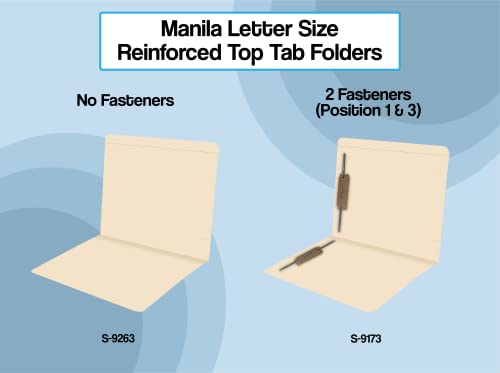 Top Tab Manila File Folders, Doctor Stuff, Reinforced Folder with Tab on Top, Full Cut, Two 2" Bonded Fastener on Inside Front and Back, 14 pt Manila Stock, Box of 50