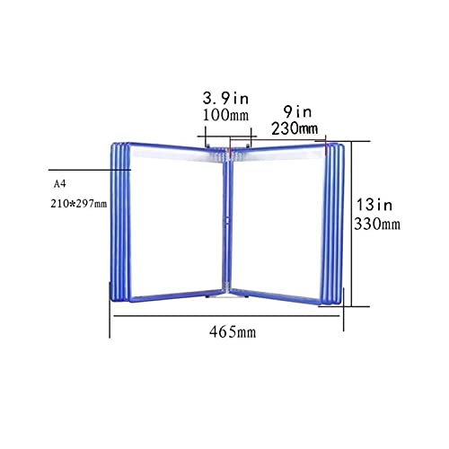 KGDJBGSE Wall Mounted File Holder 20 Pockets Hanging Organizer A4 Display Folder 8.26x11.69 Inch Flip Poster Display