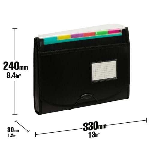 File Folders File Folders 13 Pockets, Expanding Organizer, Expandable Binder Document Folder with Dividers Tabs File Jacket