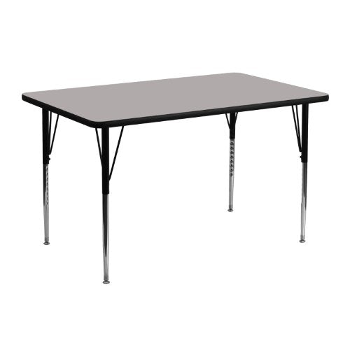 EMMA + OLIVER Gray 48x24 Adjustable Height Activity Table