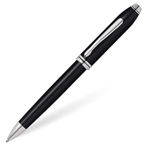Cross Townsend Refillable Ballpoint Pen, Medium Ballpen, Rhodium-Plated Appointments, Includes Luxury Gift Box - Black Lacquer
