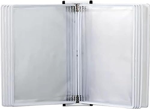 Wall Mounted Document Holder, A4 Wall Hanging Display Book, 10 Pockets Presentation Project Folder for Files(Color:Bianco)