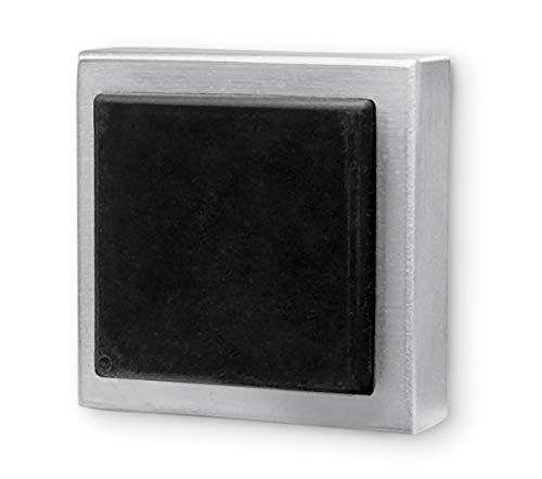 STRONGAR Modern & Contemporary Square Stainless Steel Wall Mounted Door Stop Bumper - Brushed Satin (US32D/630) - Heavy Duty - Prevents Damage to Walls - Easy to Install (3-Pack)