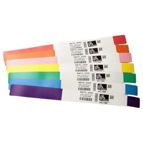 ZEBRA, CONSUMABLE, 1 X 10 Z-BAND SPLASH BLUE WRISTBANDS, 1 CORE, 350 BANDS PER ROLL, 4 ROLLS PER CARTON, PRICED PER ROLL - Model#: 10012718-3