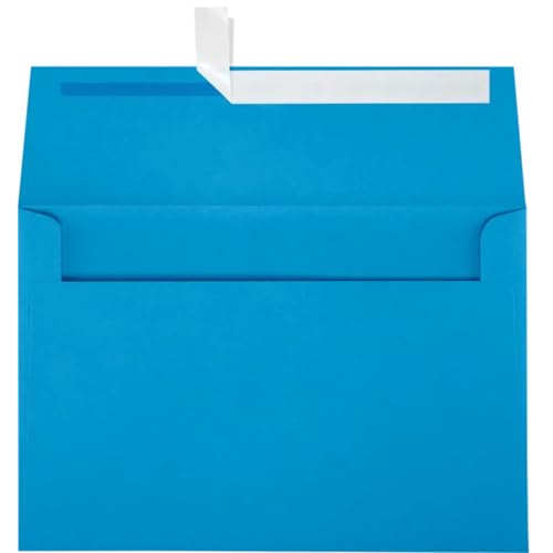 LUXPaper A8 Invitation Envelopes | Peel & Press | 5 1/2" x 8 1/8" | Pool Blue | 80lb. Text | 1,000 Qty