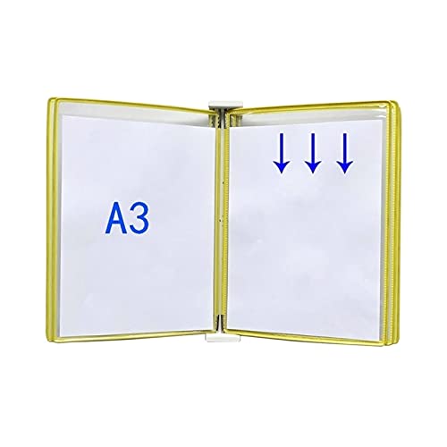 EliteBloom Wall Mount Reference Display System, Hanging Wall File Organizer, A3 Display Folder -, [16.53Inch×11.69Inch] 10 Pockets, Attached to Metal Device,Folders,Green-17.7x13x2IN