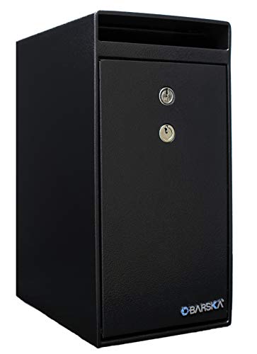 Winbest Steel Dual Key Cash Drop Depository Safe Mail Money Cash Drop Safe Box 12 in x 9 in x 6 in