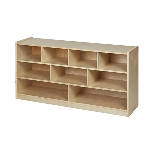 Back2School Express 9-Compartment Mobile Block Storage Cabinet, Natural