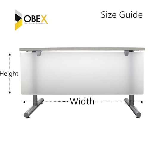 OBEX Table Mounted Modesty Panel Acrylic Desk Privacy Panel & Barrier for Office Cubicle, 24" x 60", Frosted