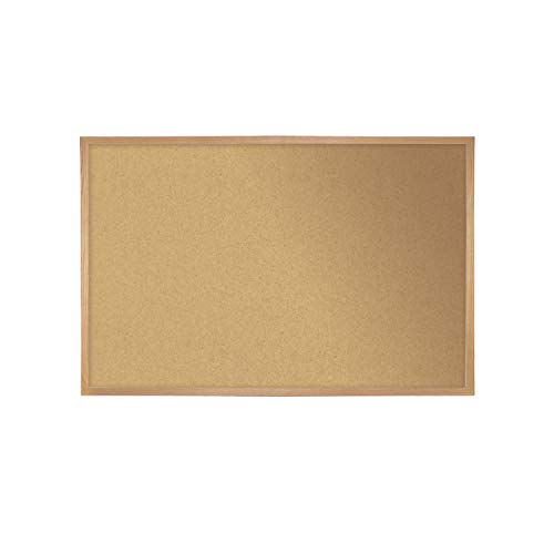 Ghent Natural Cork Bulletin Board, Oak Wood Frame, 4'H x 7'W