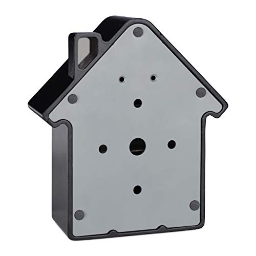 Relaxdays 2 x Key Box with Combination, House Shape, 4-Digit Code, Wall, HLP, 15 x 13.5 x 7 cm, Black/Grey