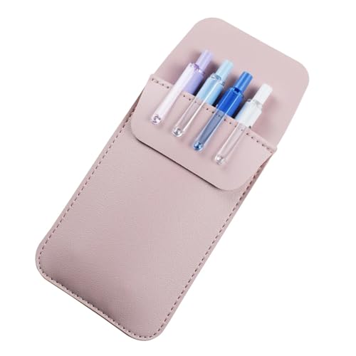 bogniga pocket protector 8pcs Portable Pocket Pen Holder Organizer Pencil Case Soft Imitation Leather For Office School Stationery Supplies(Red)