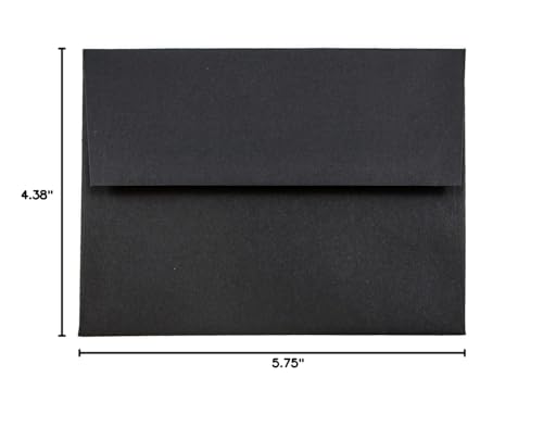 JAM PAPER A2 Premium Invitation Envelopes - 4 3/8 x 5 3/4 - Black Linen - Bulk 250/Box