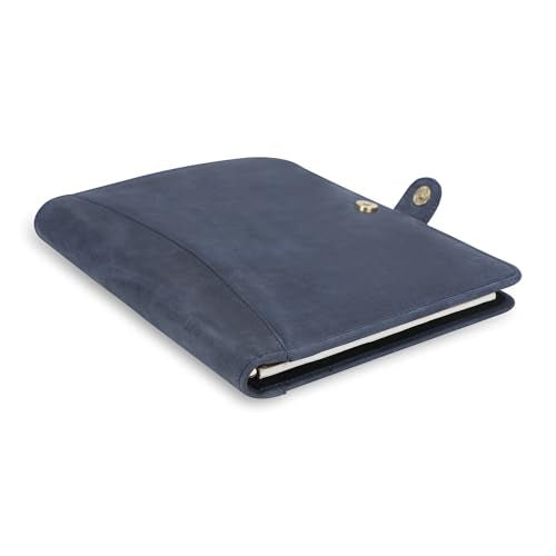 CestAntiQ Full Grain Leather Legal Pad Portfolio Organizer for Work - Blue