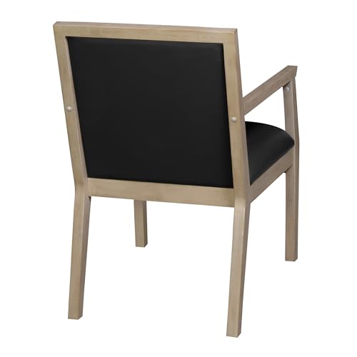 Romig Regent WallGuard Guest & Reception Waiting Room Wood Side Chair - Noble Oak/Black Vinyl