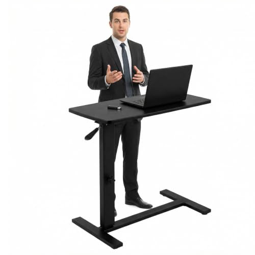 Pneumatic Lap Desks with Wheels 27.56-37.4in Adjustable Height