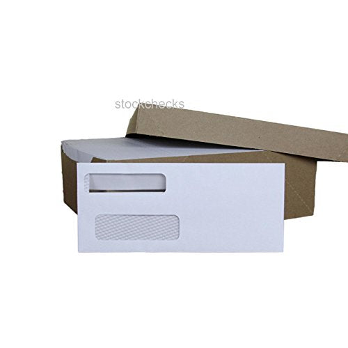1,000ct, #9 Double Window Security Envelopes, Tinted. Self Seal. Fits Quicken, Quickbooks, Microsoft Money Checks, Quick Books, Intuit