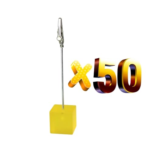 50pcs Memo Clips Cube Wire Photo Holder for Office Desk Document Display
