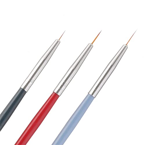 UOHLCX HBJWOV 3PCS Nylon Painting Brushes Wood Handle Paint Brush Different Size Hook Line Pen for Watercolor Oil Acrylic Painting Art Tools