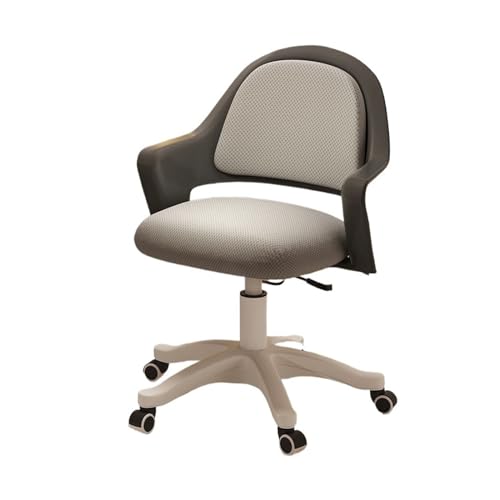 hezhuhe2258 Office Chair Small Office Chair Lift Computer Comfortable Home Backrest Study Bedroom Desk Adjustable(Gris)