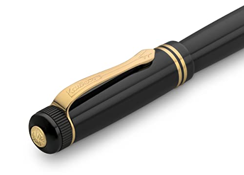 Kaweco DIA2 Gel/Ballpoint Pen Gold I Pen Including 0.7 mm Rollerball Pen Refill in Classic Design with Ceramic Ball I Nostalgic Acrylic Gel Roller 16 cm I Gold
