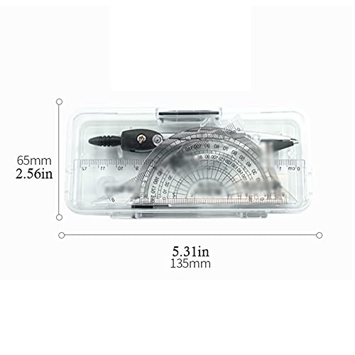 Compasses 7 Pcs Math Compass Set Drawing Compass Protractor and Compass Set with Storage Box Protractor Rulers Compass Lead Eraser Technical Drawing Supplies