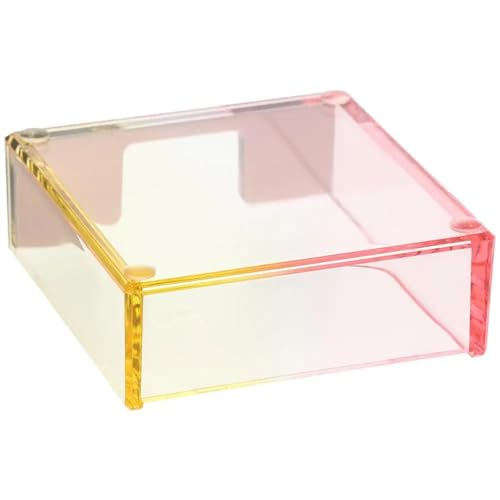 Xuanqiu Acrylic Sticky Note Holder 2 Pack Pink Desk Memo Case Organizer
