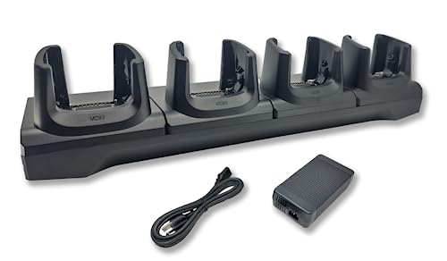 4-Port Charging Cradle for Zebra MC9300, MC9400, MC9450, MC930B, MC930P Android Barcode Scanners, Includes Power Supply | Alternative to CRD-MC93-4SCHG-01