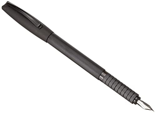Faber-Castell Essentio Aluminum Black Fountain Pen - Fine Nib with Black Ink - Fine Writing Instruments