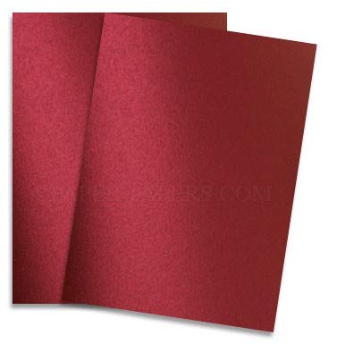 Shine RED SATIN - Shimmer Metallic Card Stock Paper - 8.5 x 11-92lb Cover (249gsm) - 500 PK