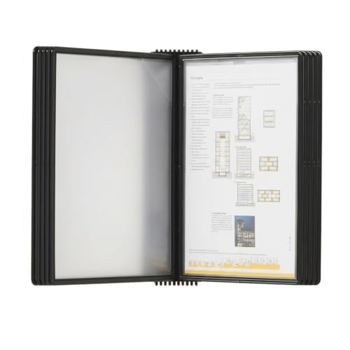 Tarifold Wall Mount Reference System, 10 Pockets, Easy-Load Design, Black