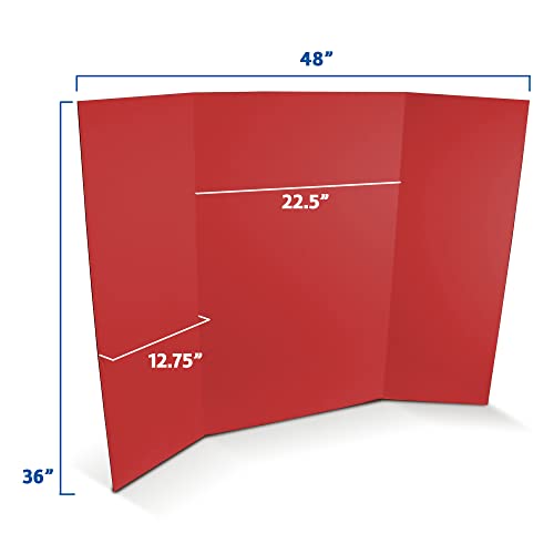 Flipside Products 36” x 48” Project Boards for Presentations, Science Fair, School Projects, Event Displays and Trifold Picture Board, Proudly Made in USA - Red - 10 Pack