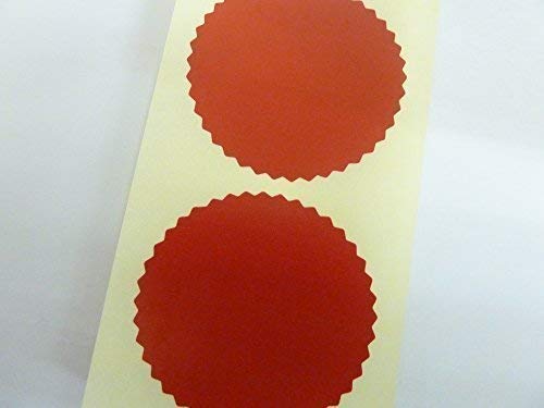 Minilabel Roll of 1000 50Mm Serrated Edge, Gloss Dark Red, Certificate Wafer Company Seal Labels, Stickers for Embossing, Awards & Rewards