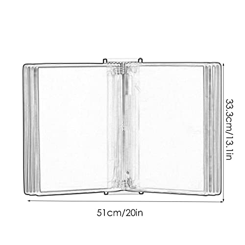 Wall Mount Reference Organizer - Catalog Display Rack, 10 Double-Sided Pockets Wall Mount Reference System, A4 Letter-Size, 20 Sheet Capacity Universal Pockets, Pvc And Metal Binder Organizer,Blue