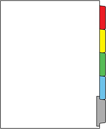 DocuCopy 3231 Trilar Index Tabs 90 lb Paper 1/5 Cut Reverse Collated No Holes Multi-Color 1 Case/250 Sets/1250 Tabs