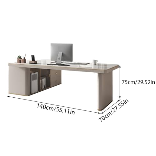 XUNTING Pc Desk Slate Office Desk Home Bedroom Study Corner Desk Modern Simple Office Desk Computer Desk Study Table(140 * 70 * 75cm)