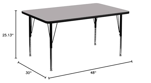 EMMA + OLIVER Gray 48x30 Adjustable Height Activity Table