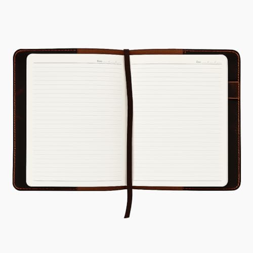 CestAntiQ Refillable XXL Leather Journal Cover 8.5 x 11 in, Dark Brown