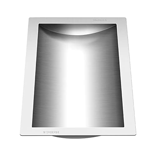 Transaction Tray,Ticketing Windows.Drop-in Deal Tray 304 Stainless Steel Cash Register Tray 16" Length x 10" Width x 1.6" Cash Window Embedded Trading Trayr Suitable for Service Station Ticket Windows