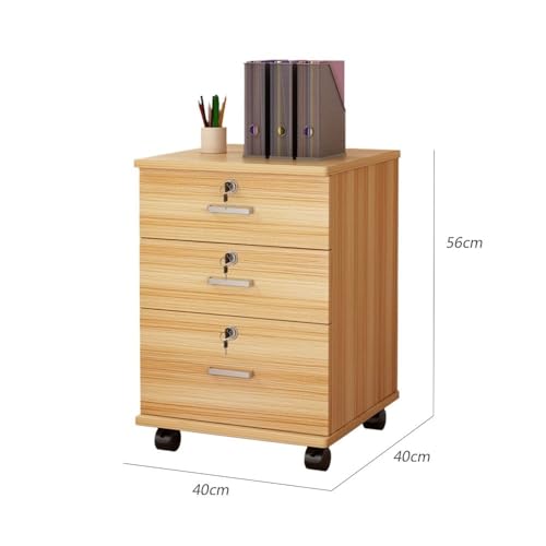 GRFIT Cabinet File Cabinet Simple Lock File Cabinet Mobile Low Cabinet with Drawers Office File Cabinet File Organizer Filing Cabinets Office(Yellow)