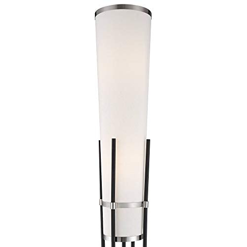Flute 64" Tall Black and White 2-Light Modern Floor Lamp